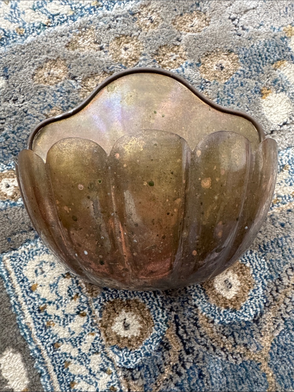 Rare, Vintage Scalloped Hanging Wall Planter